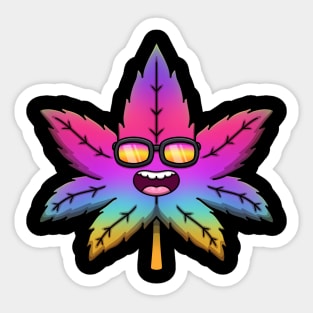 Cool Colorful Weed Leaf Sticker